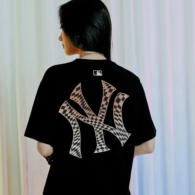 【MLB】炫彩Logo 短袖T恤 Checkerboard系列 道奇/洋基隊(3ATSO0143-兩色任選)