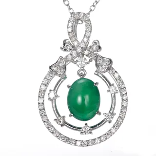 【DOLLY】3克拉 天然祖母綠14K金鑽石項鍊