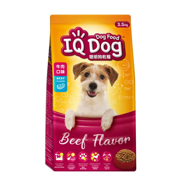 【IQ DOG】聰明狗乾糧-多種口味 3.5KG(狗飼料/成犬)