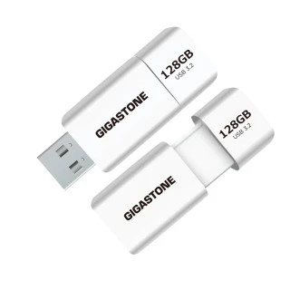 【GIGASTONE 立達】128GB USB3.1/3.2 Gen1 極簡滑蓋隨身碟 UD-3202 白-超值2入組(128G USB3.2 高速隨身碟)