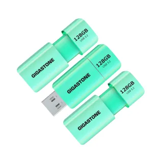 【GIGASTONE 立達】128GB USB3.1/3.2 Gen1 極簡滑蓋隨身碟 UD-3202 綠-超值3入組(128G USB3.2 高速隨身碟)