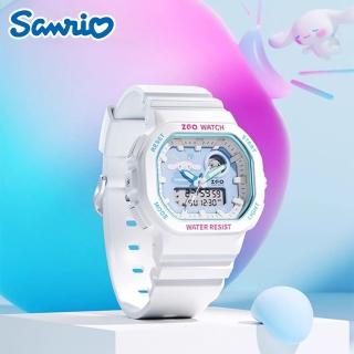 【SANRIO 三麗鷗】大耳狗方形印花錶盤運動防水夜光電子錶(兒童 學生 手錶)