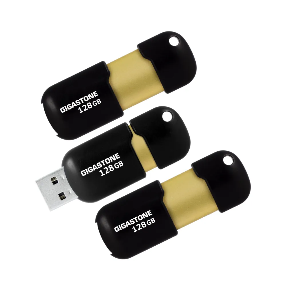 【GIGASTONE 立達】128GB USB3.0 黑金膠囊隨身碟 U307S超值3入組(128G 高速隨身碟 原廠五年保固)