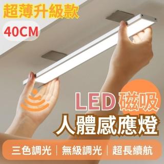【CHYUNYAO】三色調光 LED磁吸人體感應燈40cm(感應燈 磁吸燈 檯燈 小夜燈)