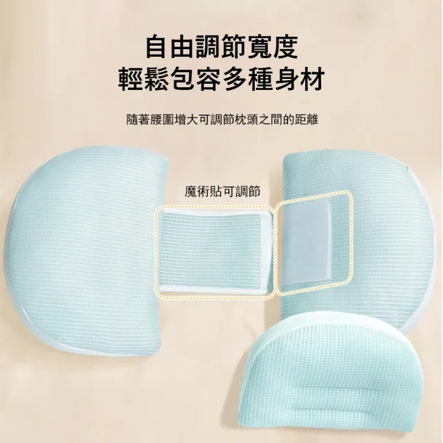 【Jonyer】孕婦托腹側睡枕 30度斜坡護腰枕 3D透氣網眼 側臥枕 孕期睡眠救星(可調節間距/護腰托腹)