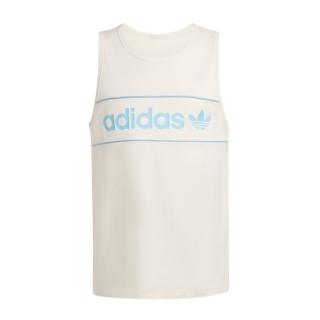 【adidas 愛迪達】NY Tank 男 背心 運動 休閒 復古 經典 三葉草 棉質 米(IU0191)