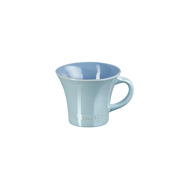 【Le Creuset】瓷器珠光薔薇英式午茶杯280ml(珠光藍)