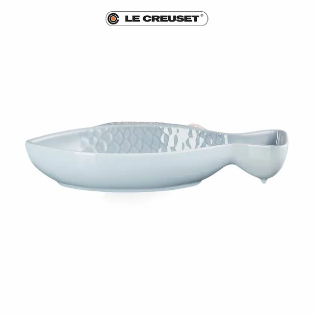 【Le Creuset】瓷器鮮魚盤-中(銀灰藍)