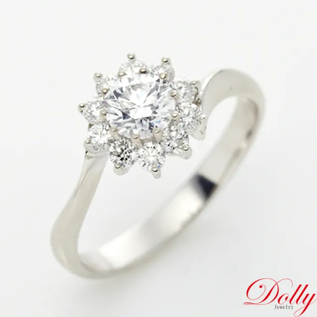 【DOLLY】0.50克拉 求婚戒完美車工18K金鑽石戒指(023)