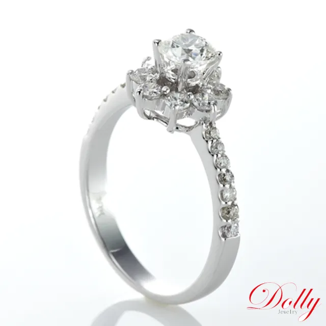 【DOLLY】0.50克拉 求婚戒完美車工18K金鑽石戒指(024)