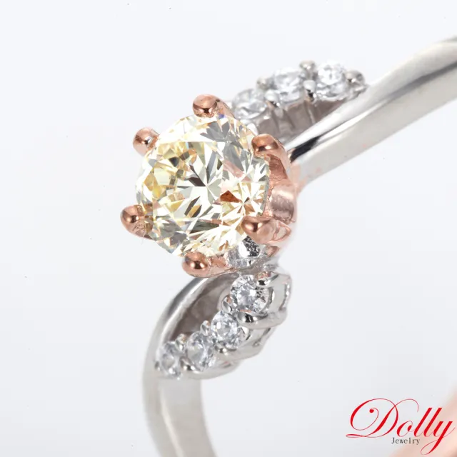【DOLLY】0.30克拉 求婚戒完美車工18K金鑽石戒指(045)