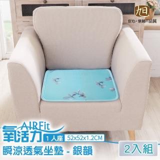 【日本旭川】AIRFit氧活力涼感支撐空氣1人座墊-銀韻-2入組(座墊坐墊涼墊省電可水洗支撐)