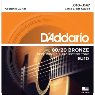 【DAddario】EJ10-E 木吉他弦 民謠吉他弦 黃銅(10-47 美國製原廠公司貨)