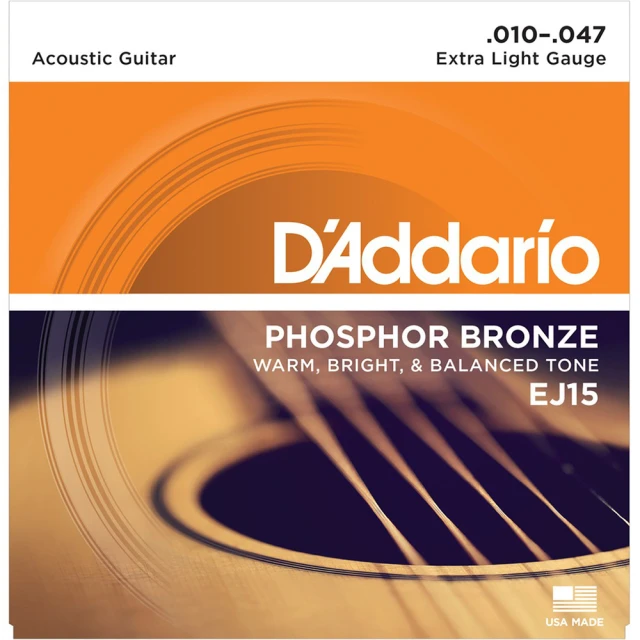 【DAddario】EJ15 木吉他弦 民謠吉他弦 磷青銅(10-47 美國製原廠公司貨)