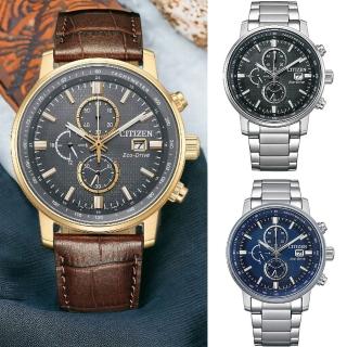【CITIZEN 星辰】光動能錶 計時手錶 男錶 指標錶-43mm(CA0840-87L)