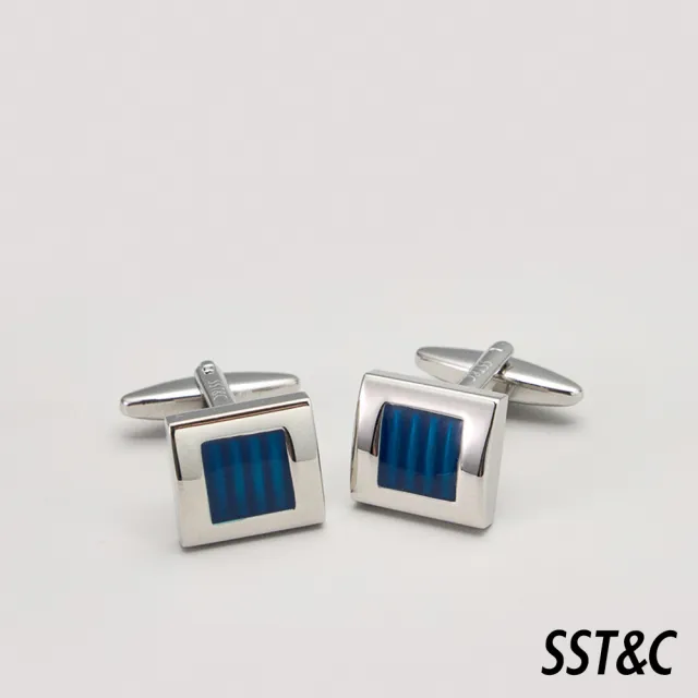 【SST&C 換季７５折】藍色造型袖扣2912404003