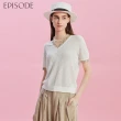 【EPISODE】簡約拼色V領短袖針織衫143514