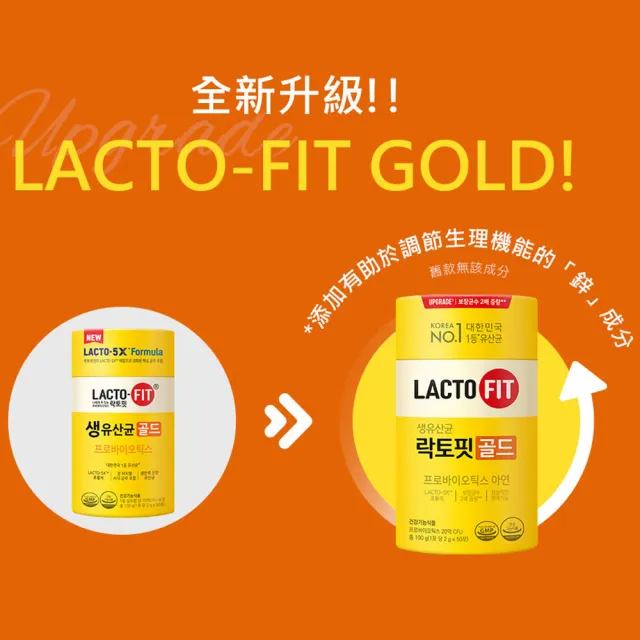 【韓國鍾根堂】LACTO-FIT益生菌 GOLD升級版  2g × 50包(3歲以上全年齡)