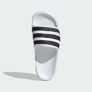 【adidas 愛迪達】Adilette 22 拖鞋 男鞋 女鞋 白 黑 運動拖鞋 厚底 波浪紋 等高線(IF3668)