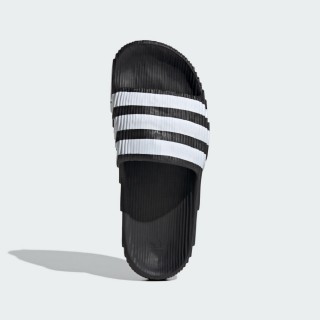 【adidas 愛迪達】Adilette 22 拖鞋 男鞋 女鞋 黑 白 運動拖鞋 厚底 波浪紋 等高線(IF3670)