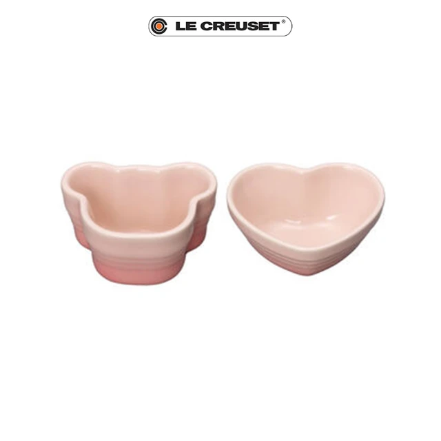 【Le Creuset】瓷器嬰兒小熊/愛心烤盅 2入(牛奶粉)