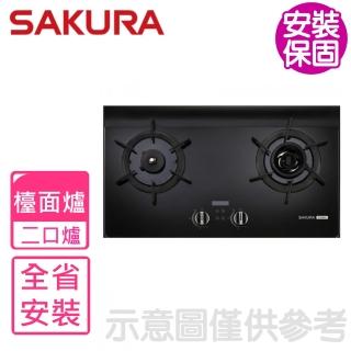 【SAKURA 櫻花】二口玻璃檯面爐AI智慧雙炫火左乾燒瓦斯爐NG1/LPG(G-2929GB基本安裝)