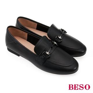 【A.S.O 阿瘦集團】BESO質感烤漆馬銜釦平底樂福鞋(黑色)