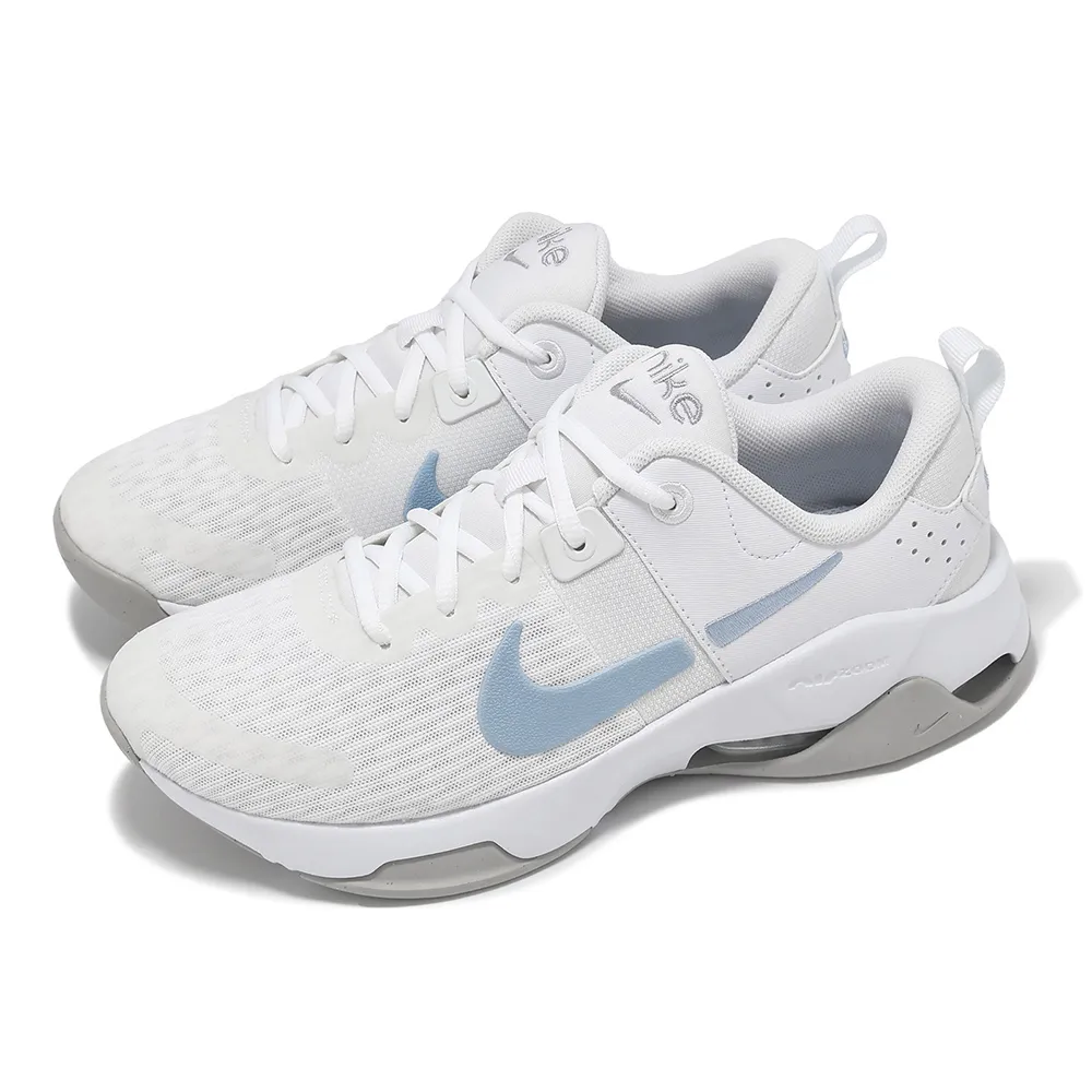 【NIKE 耐吉】訓練鞋 Zoom Bella 6 女鞋 白 藍 氣墊 緩衝 穩定 交叉訓練 運動鞋(DR5720-106)