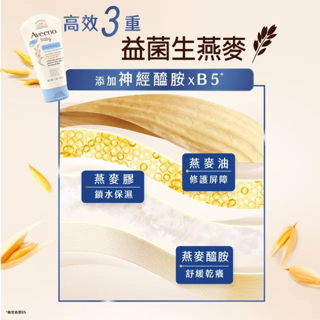 【Aveeno 艾惟諾】嬰兒燕麥益敏修護霜2入組(141gX2_嬰兒乳液)