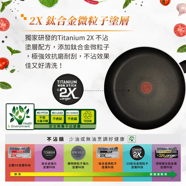 【Tefal 特福】MOMO獨家 法國製烈火悍將系列32CM不沾鍋平底鍋