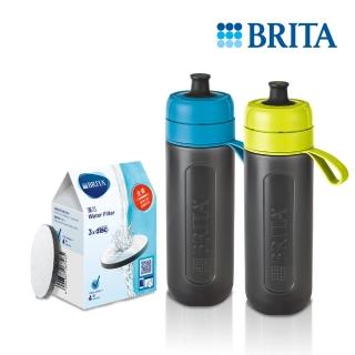 【BRITA】官方直營 Fill&Go運動濾水瓶600ml(內含1入濾片)+MicroDisc濾水瓶濾芯片(3入)