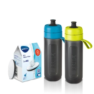 【BRITA】官方直營 Fill&Go運動濾水瓶600ml(內含1入濾片)+MicroDisc濾水瓶濾芯片(3入)