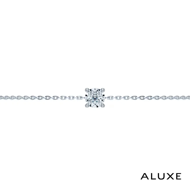 【ALUXE 亞立詩】14K金 鑽石手鍊 星光單鑽 閃耀系列 BR0218(30分視覺效果)