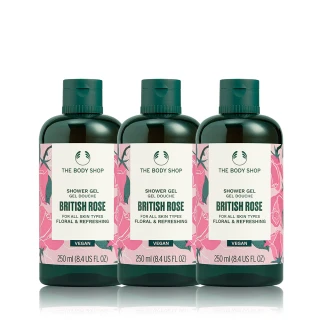 【THE BODY SHOP 美體小舖】馥郁玫瑰嫩膚沐浴組(沐浴膠250ML*3)