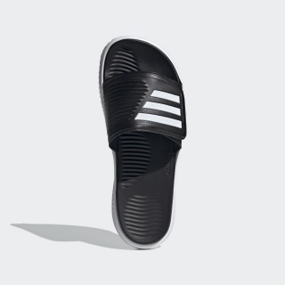 【adidas 愛迪達】Alphabounce Slide 2.0 拖鞋 男鞋 女鞋 黑 白 魔鬼氈 運動拖鞋(GY9415)
