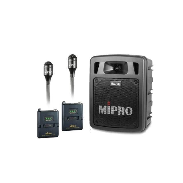 【MIPRO】MA-389 配2領夾式麥克風(5.8G 雙頻手提無線喊話器/藍芽最新版 /遠距教學)