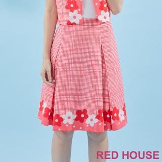 【red house 蕾赫斯】格紋花朵印花裙(粉色)