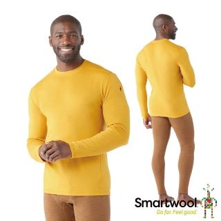 【SmartWool官方直營】男Thermal 美麗諾羊毛圓領長袖 蜂蜜黃(美麗諾羊毛衣 保暖衣 排汗衣 底層衣)
