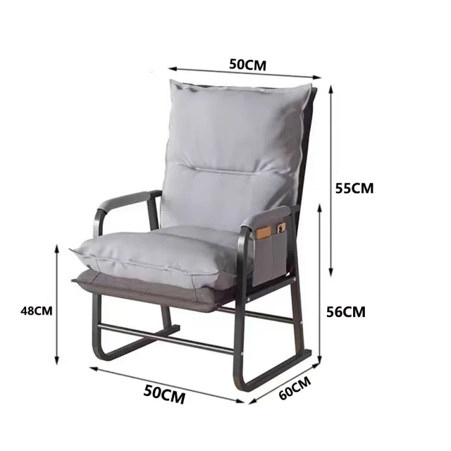 【E家工廠】休閒椅 學習椅 餐桌椅 調節椅 靠背休閒椅 躺椅 摺疊椅書桌椅(177-kc休閒椅（灰色）)