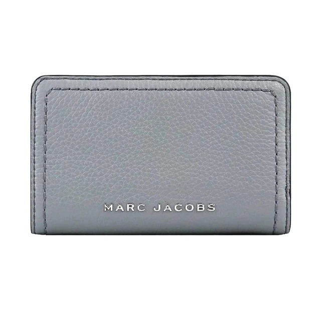 MARC JACOBS 馬克賈伯 文青灰MJ logo鵝卵石皮革中夾(S104L01SP21-034)