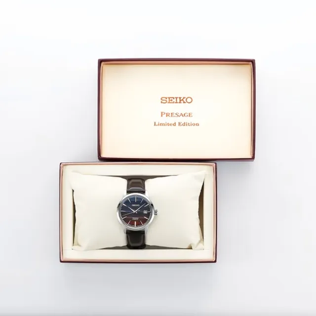 【SEIKO 精工】Presage 調酒師東京日落機械錶-藍x咖啡/40.5mm七夕情人節  禮物(SRPK75J1/4R35-06F0P)