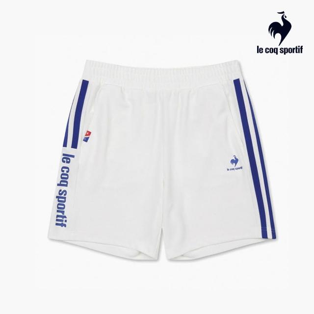 【LE COQ SPORTIF 公雞】運動基礎針織短褲 男女款-香草色-LKT83585