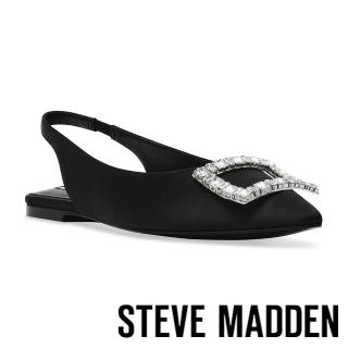 【steve madden】ISABELL 前包方鑽後空涼鞋(絨黑)