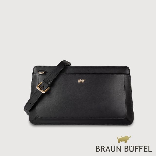 【BRAUN BUFFEL 德國小金牛】台灣總代理 艾拉 斜背包-黑色(BF836-12-BK)
