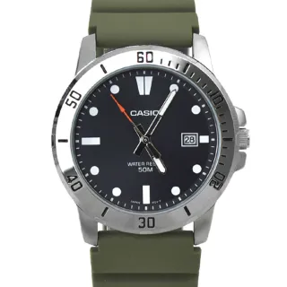【CASIO 卡西歐】CASIO手錶 不鏽鋼綠色槍魚手錶(MTP-VD01-3EVUDF)