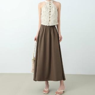 【ONEY 歐妮】★百搭素色鬆緊長裙(女裝/洋裝/套裝/長版上衣/連身裙)