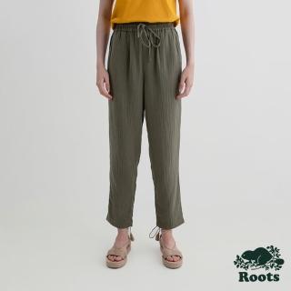 【Roots】Roots 女裝- ISLA COTTON GAUZE平織長褲(綠色)
