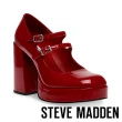 【STEVE MADDEN】CABERNET 厚底粗跟瑪麗珍鞋(鏡紅)