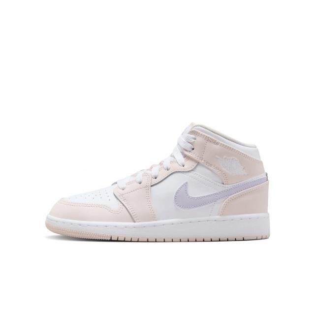 【NIKE 耐吉】AIR JORDAN 1 MID GS 女童 大童 休閒鞋 白粉紫(FD8780601)