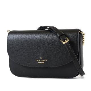 【KATE SPADE】Kristi 挺版荔枝紋翻蓋斜背小包-黑色